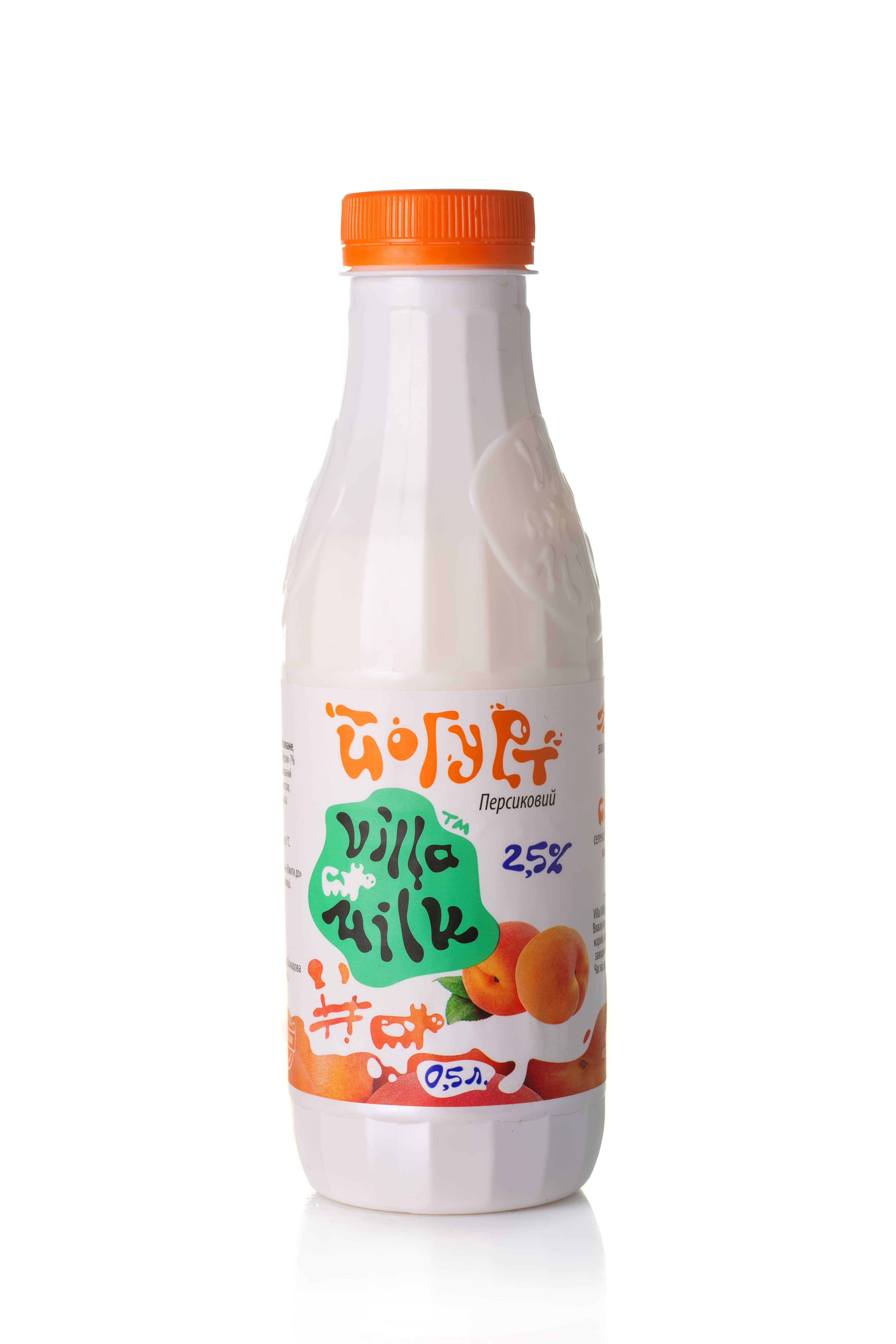 Йогурт питний ВІЛЛА МІЛК, Персиковий, 2,5%, 500г